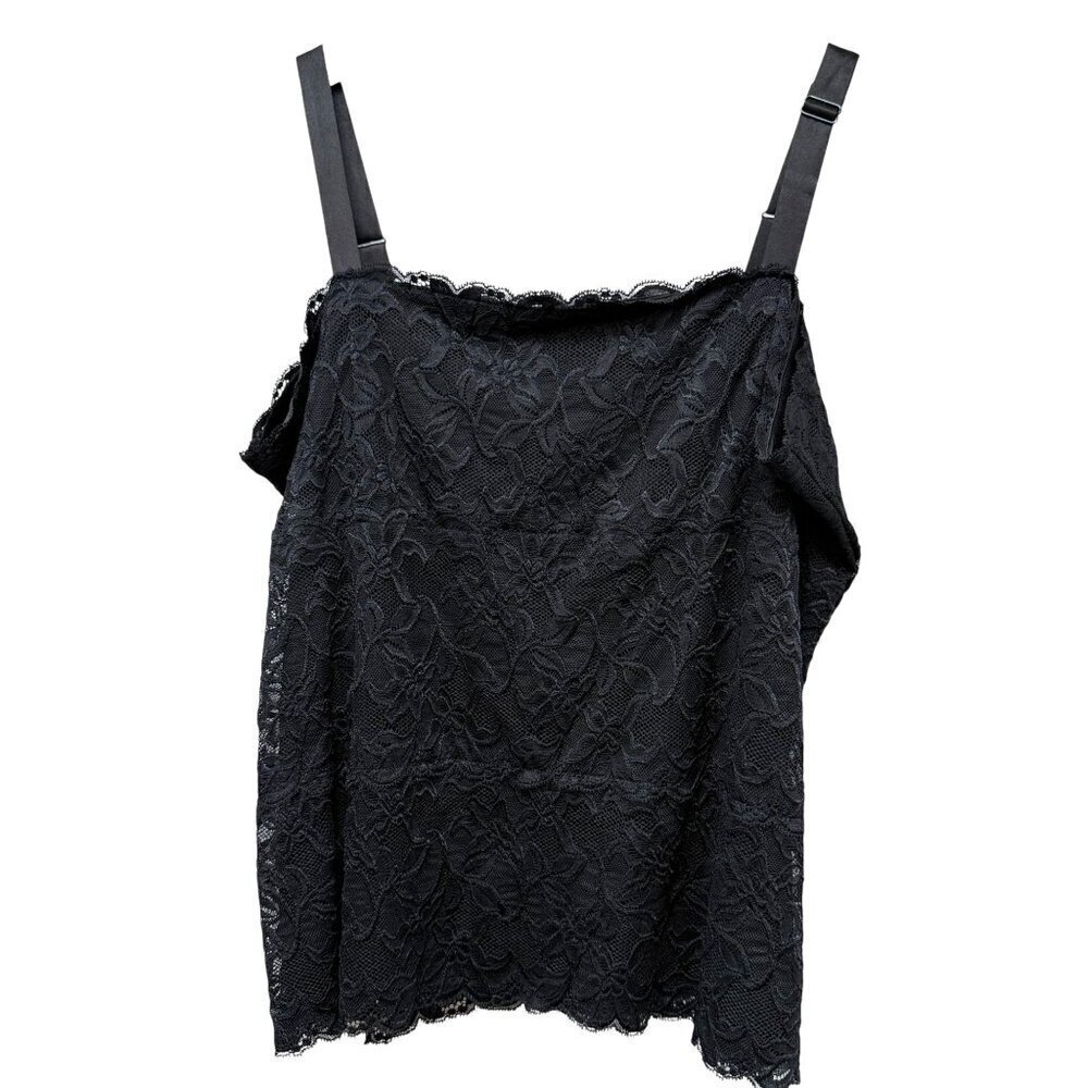 COLDWATER CREEK Black Lace Camisole Size Large Womens Cami Tank Top